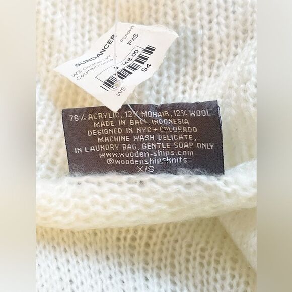 Wooden Ships Cocktail O'Clock V-Neck Lightweight sweater in cream. XS NWT - Picture 6 of 7